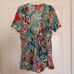 Shein floral romper tie in front size XL